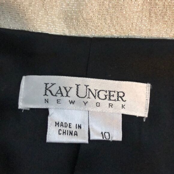 Kay Unger Champagne Metallic Blazer 10 - Picture 6 of 8